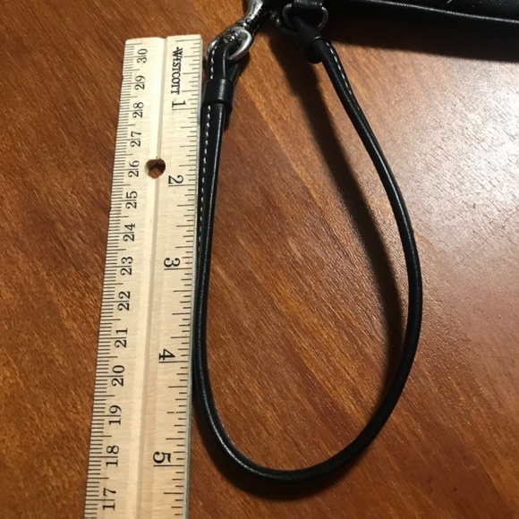 Coach Black Canvas Leather Signature C Wristlet Mini Pouch - Picture 8 of 12